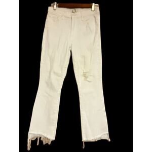 MOTHER Denim White Insider Crop Step Fray Hem •27• Fairest of Them All Jeans